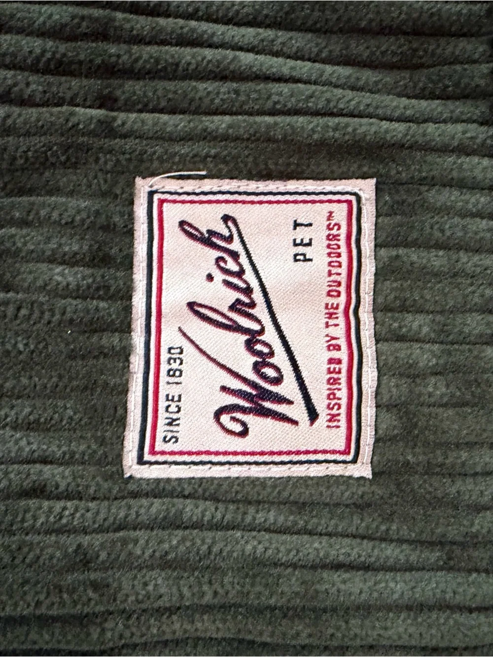 Woolrich Olive Green Corduroy Dog Coat